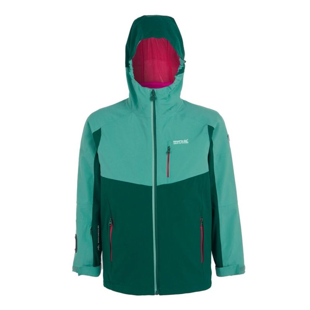 Regatta Girls Trekktain 3 in 1 Waterproof Jacket / Rainforest/Dusty Green